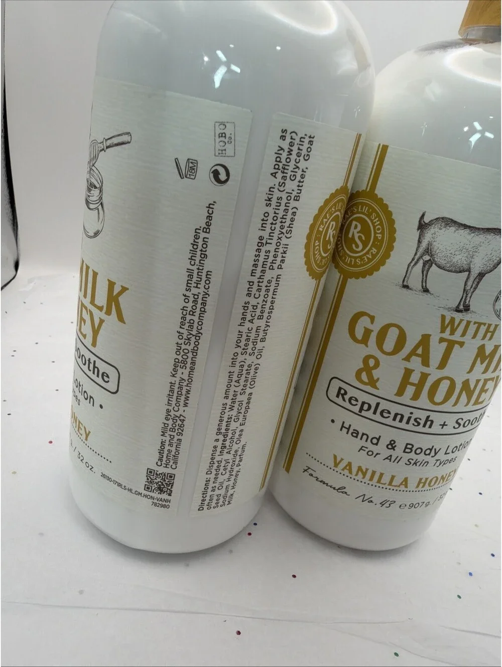 (2-Pk) RAE'S LIL' SHOP Goat Milk Honey Soothing HAND & BODY LOTION VANILLA HONEY
